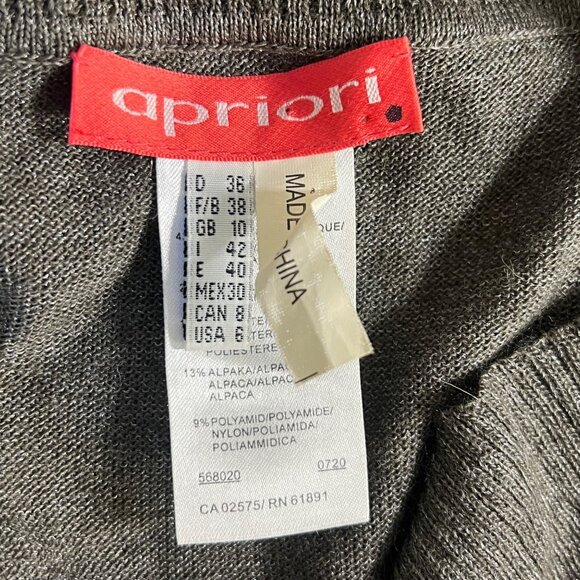 Y2K Brown Silver Metallic Lettuce Hem Long Top Going Out Top Wool Alpaca Size 6 - Picture 5 of 11